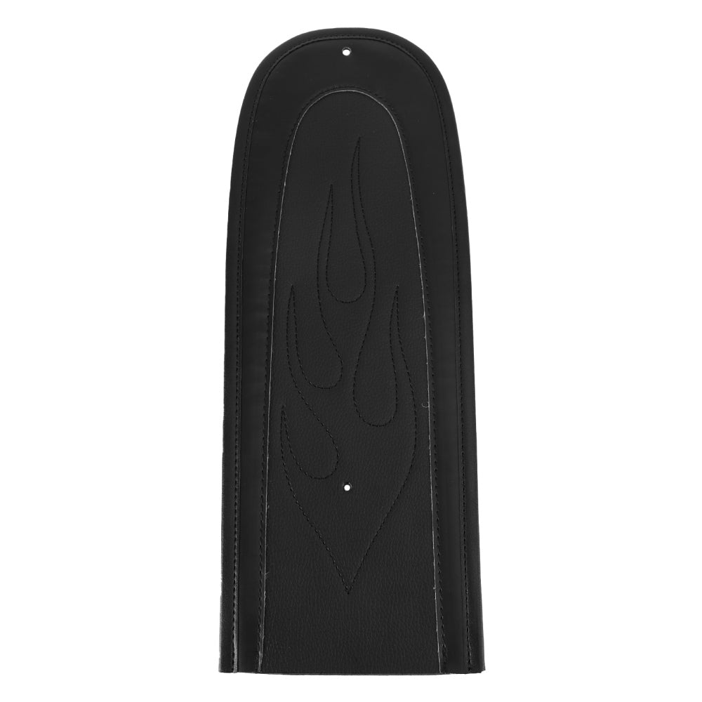 Black Flame Stitch PU Leather Rear Seat Fender Bib Fit For Dyna Super Glide Generic