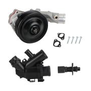 Jaguar Land Rover V8 Water Pump w/ Bolts Gaskets Connector + Thermostat Kit