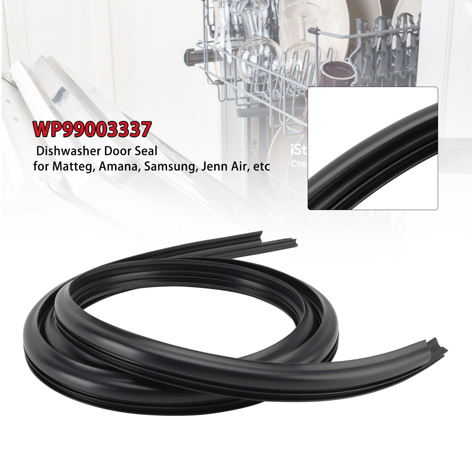WP99003337 Dishwasher Door Seal for Maytag Amana Samsung Jenn Air etc