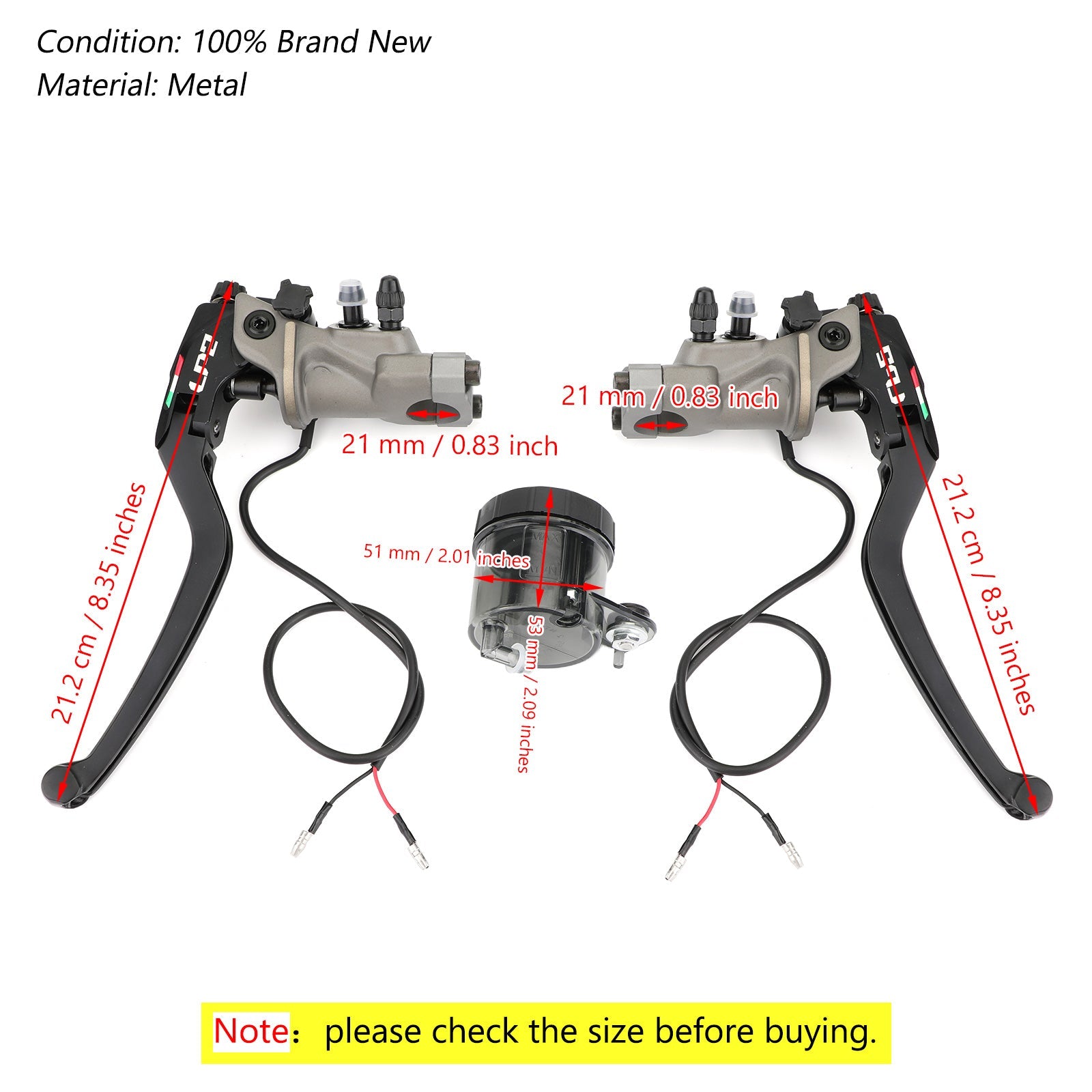 2004-2007 Ducati 400 MONSTER 1x Pair Brake Master Cylinder Generic
