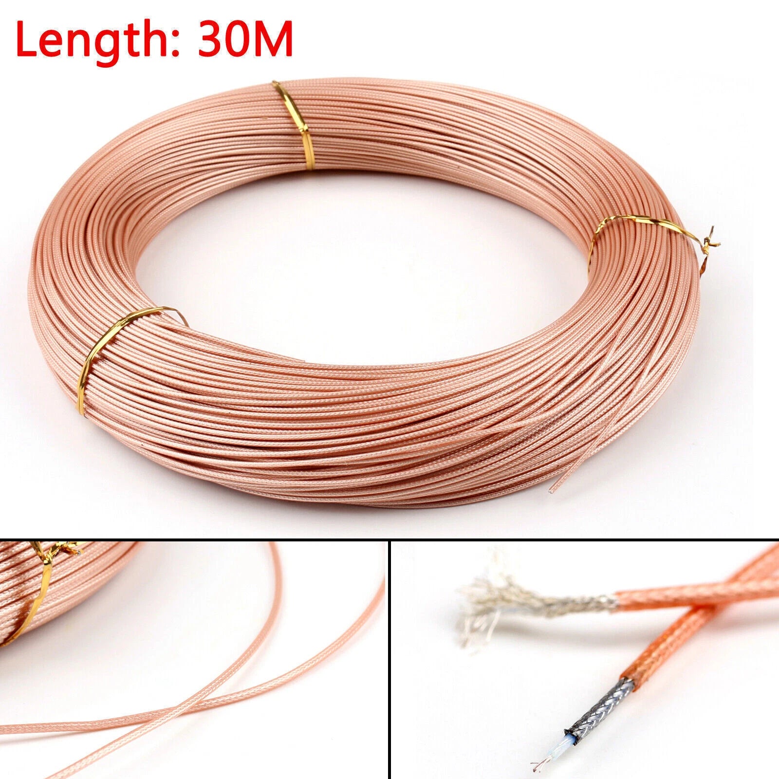 RG178 RF Coaxial Cable Connector 50ohm M17/93-RG178 Coax Pigtail, 30M